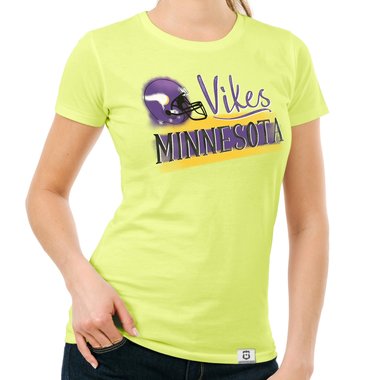 Damen T-Shirt - Vikes - Minnesota schwarz-lila XS