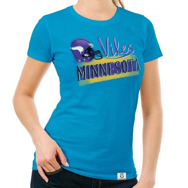 Damen T-Shirt - Vikes - Minnesota schwarz-lila XS