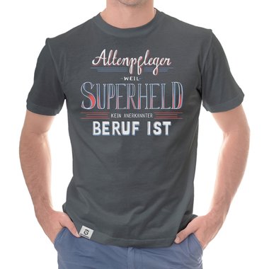 Herren T-Shirt - Altenpfleger - Superheld schwarz-weiss 5XL