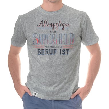 Herren T-Shirt - Altenpfleger - Superheld schwarz-weiss 5XL