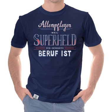 Herren T-Shirt - Altenpfleger - Superheld schwarz-weiss 5XL