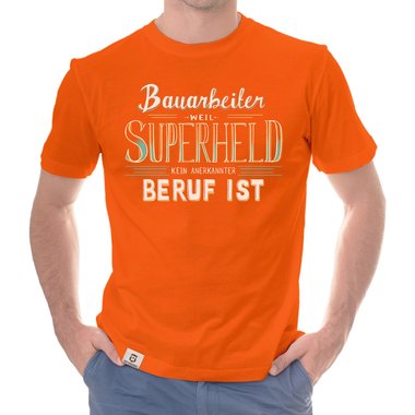 Herren T-Shirt - Bauarbeiter - Superheld schwarz-weiss 5XL