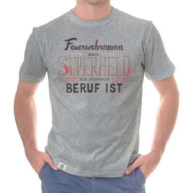 Herren T-Shirt - Feuerwehrmann - Superheld schwarz-weiss S