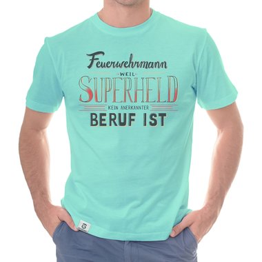 Herren T-Shirt - Feuerwehrmann - Superheld schwarz-weiss S