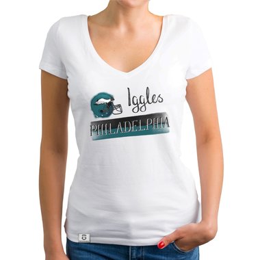 Damen T-Shirt V-Ausschnitt - Iggles - Philadelphia