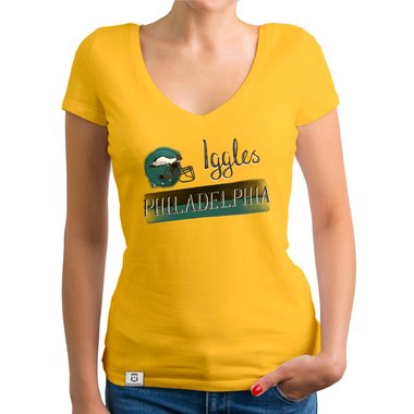 Damen T-Shirt V-Ausschnitt - Iggles - Philadelphia