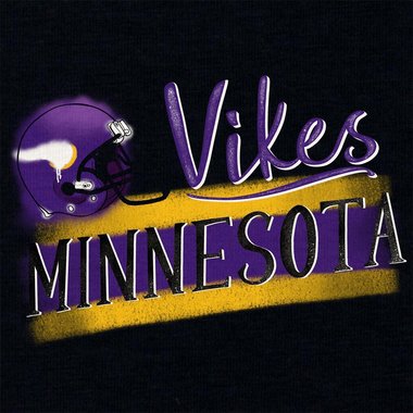 Damen T-Shirt V-Ausschnitt - Vikes - Minnesota gelb-lila XS