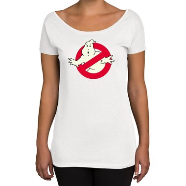 Damen T-Shirt U-Boot-Ausschnitt - Ghost Busters - Glow weiss-glow XL