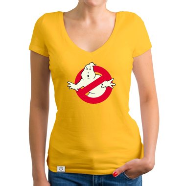 Damen T-Shirt V-Ausschnitt - Ghost Busters - Glow