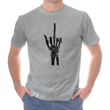 Herren T-Shirt - Skelett Mittelfinger