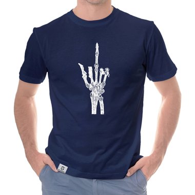 Herren T-Shirt - Skelett Mittelfinger