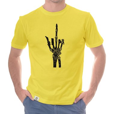 Herren T-Shirt - Skelett Mittelfinger