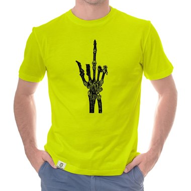 Herren T-Shirt - Skelett Mittelfinger