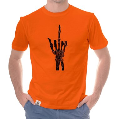 Herren T-Shirt - Skelett Mittelfinger