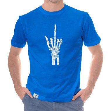 Herren T-Shirt - Skelett Mittelfinger