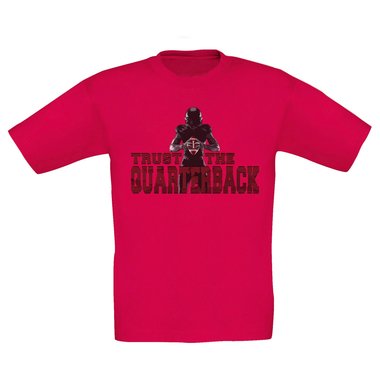 Kinder T-Shirt - Trust the Quarterback dunkelblau-rot 98-104