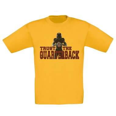 Kinder T-Shirt - Trust the Quarterback dunkelblau-rot 98-104