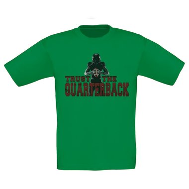 Kinder T-Shirt - Trust the Quarterback dunkelblau-rot 98-104