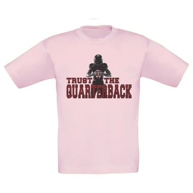 Kinder T-Shirt - Trust the Quarterback dunkelblau-rot 98-104