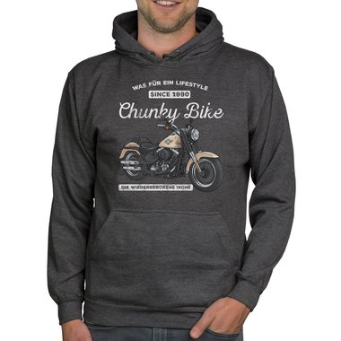 Herren Hoodie - Chunky Bike - Since 1990 dunkelgrau-braun XS