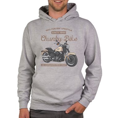 Herren Hoodie - Chunky Bike - Since 1990 dunkelgrau-braun XS