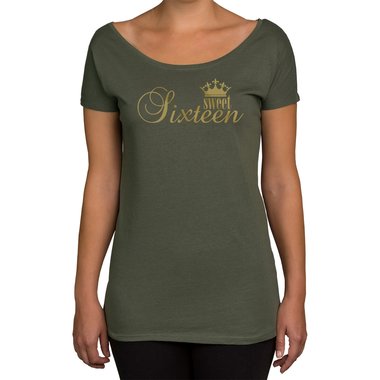 Damen T-Shirt U-Boot-Ausschnitt - Sweet Sixteen