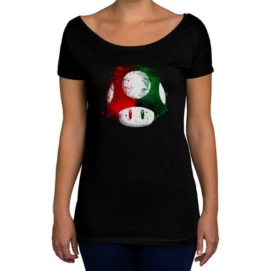 Damen T-Shirt U-Boot-Ausschnitt - Super Mario - Pilz