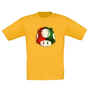 Kinder T-Shirt - Super Mario - Pilz weiss-rot 152-164