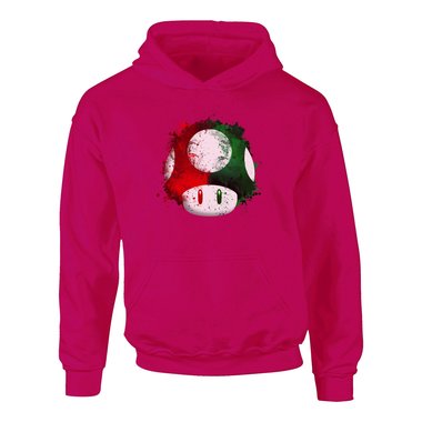 Kinder Hoodie - Super Mario - Pilz grau-rot 152-158