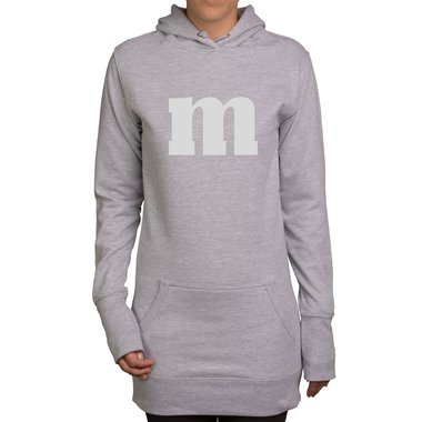 Damen Long Hoodie - M und M schwarz-weiss XL