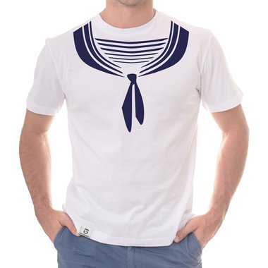 Herren T-Shirt - Matrose dunkelblau-weiss S