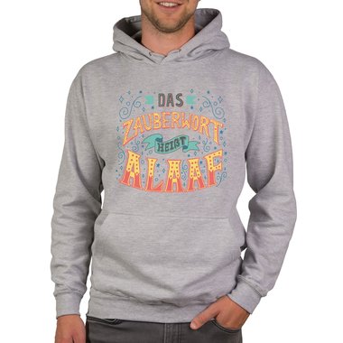 Herren Hoodie - Zauberwort Alaaf dunkelgrau-gelb XS