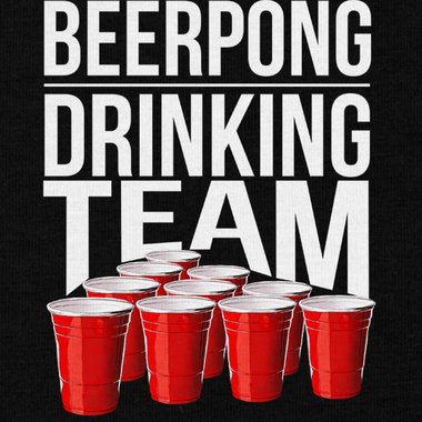 Damen T-Shirt - Beerpong Drinking Team weiss-schwarz XXL