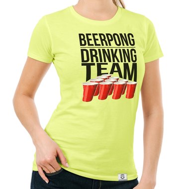 Damen T-Shirt - Beerpong Drinking Team weiss-schwarz XXL