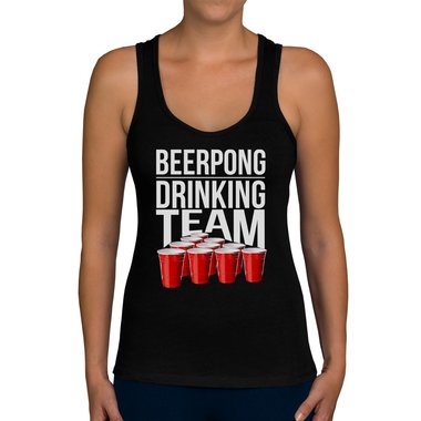 Damen Tank Top - Beerpong Drinking Team weiss-schwarz XXL