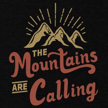 Herren T-Shirt - Mountains are calling dunkelblau-hellbraun S