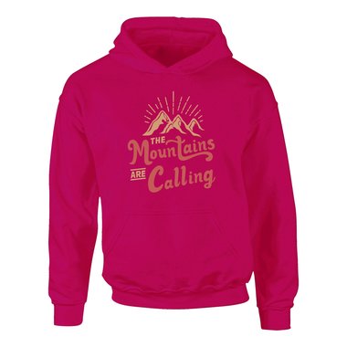 Kinder Hoodie - Mountains are calling dunkelblau-hellbraun 98-104