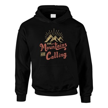 Kinder Hoodie - Mountains are calling schwarz-hellbraun 152-158