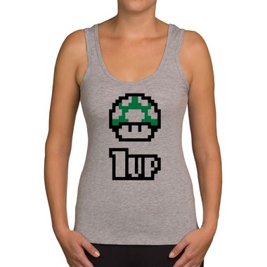 Damen Tank Top - Super Mario - 1 Up weiss-schwarz XXL