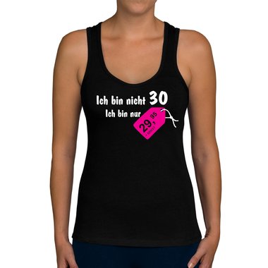 Damen Tank Top - Ich bin nicht 30... hellgrau-fuchsia XS