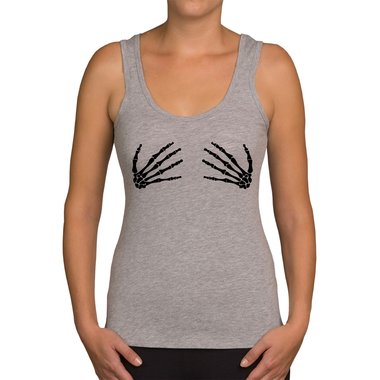 Damen Tank Top - Skelett Hnde weiss-schwarz XXL