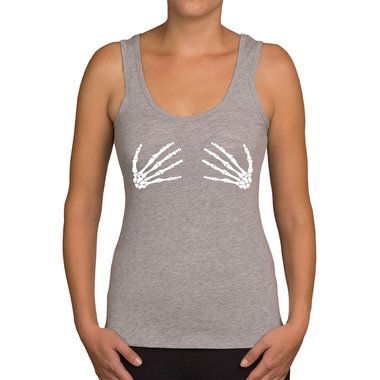 Damen Tank Top - Skelett Hnde weiss-schwarz XXL