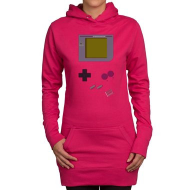 Damen Long Hoodie - Gaming Classic fuchsia-grau XS