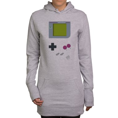 Damen Long Hoodie - Gaming Classic fuchsia-grau XS