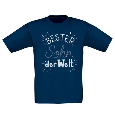 Kinder T-Shirt - Bester Sohn der Welt dunkelblau-weiss 98-104