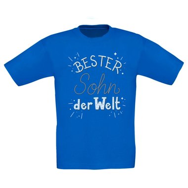 Kinder T-Shirt - Bester Sohn der Welt dunkelblau-weiss 98-104