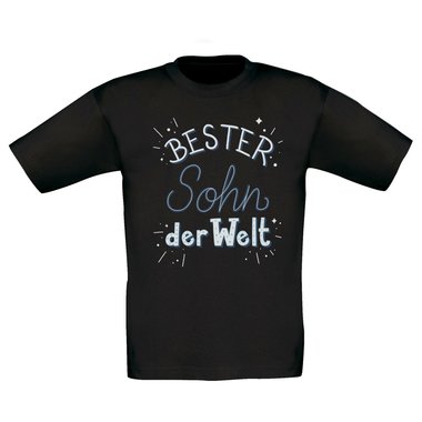 Kinder T-Shirt - Bester Sohn der Welt dunkelblau-weiss 98-104