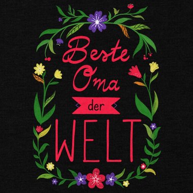 Damen T-Shirt - Beste Oma der Welt weiss-rot XXL