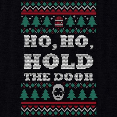 Herren T-Shirt - Ho, Ho, Hold the Door dunkelblau-weiss S