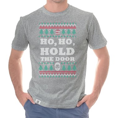 Herren T-Shirt - Ho, Ho, Hold the Door dunkelblau-weiss S